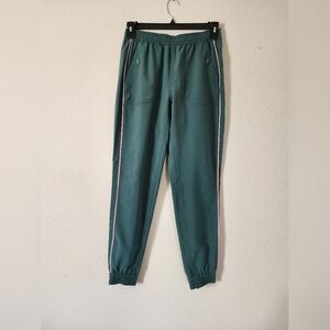Dickies Retro Mid-Rise Jogger Scrub Pants Light Green w Pink Side Stripe Medium